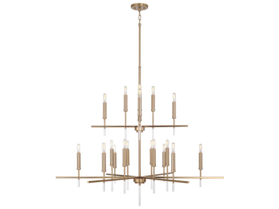 20-Light Elora Two Tier Chandelier in Matte Brass
