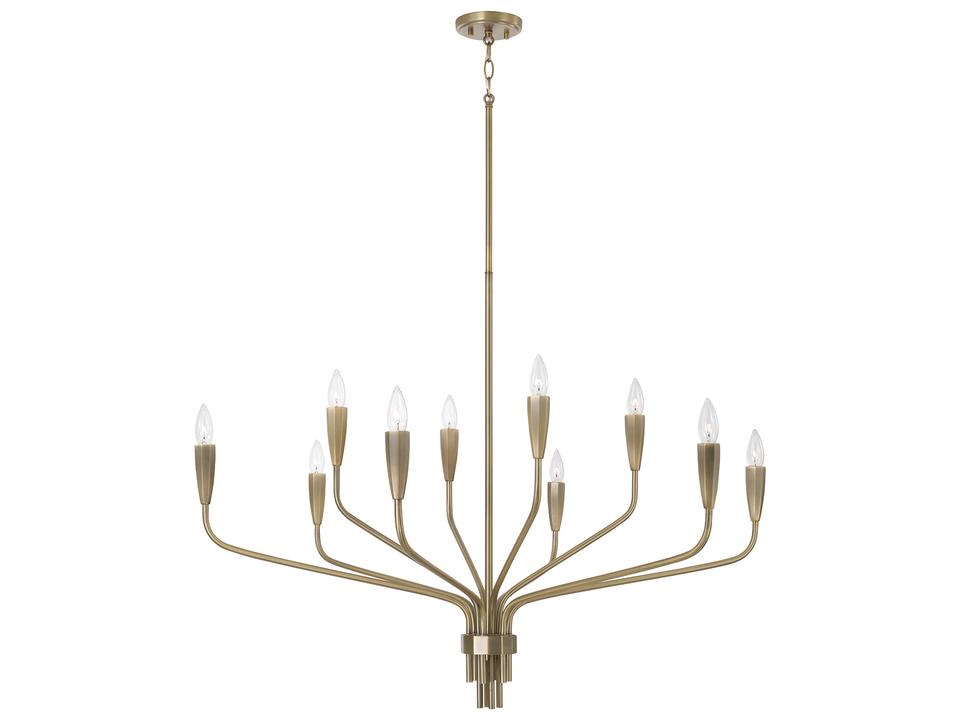 10-Light Palmer Chandelier in Antiqued Brass