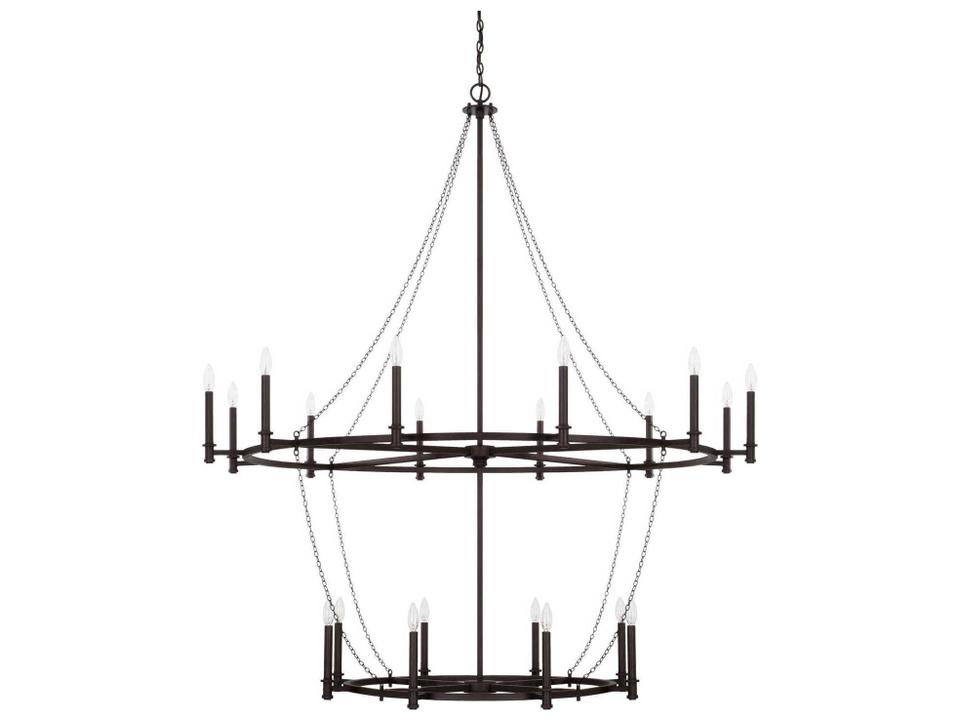 20-Light Lancaster Chandelier in Black Iron