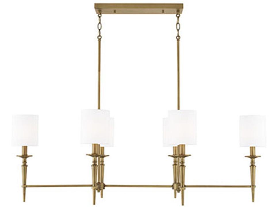 Abbie 6-Light Linear Chandelier in Aged Brass