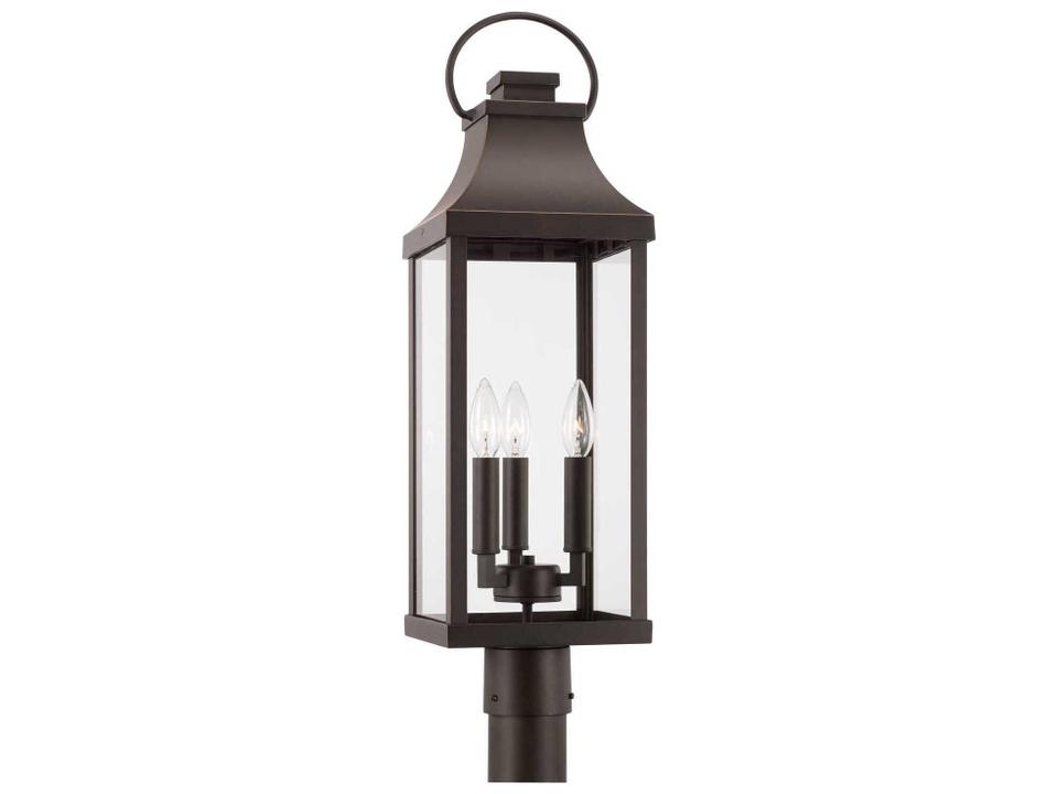 3-Light Bradford Outdoor Post Lantern in Oiled Bronze
