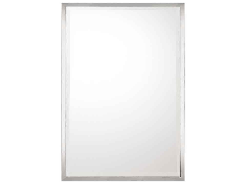 Mirror Collection Polished Nickel Beveled Rectangle Wall Mirror