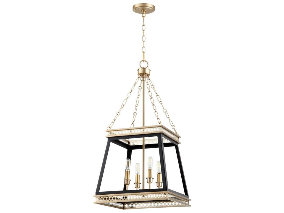 Gerard 4-Light Noir and Aged Brass Pendant Light