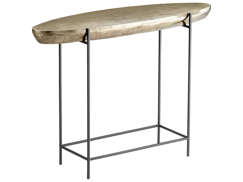 Pontoon Console Table in Aged Gold and Black