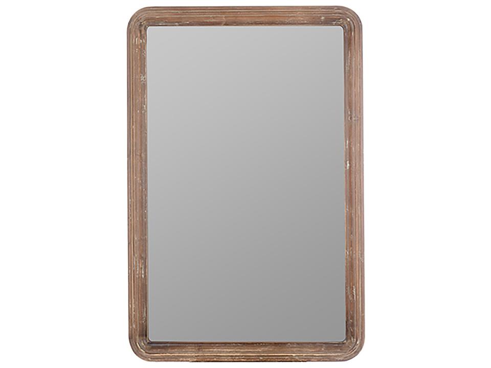 Clara Rectangle Wood Wall Mirror in Rustic Natural Brown