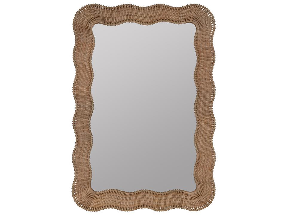Erin Gates Scalloped Linden Wall Mirror in Natural Rattan