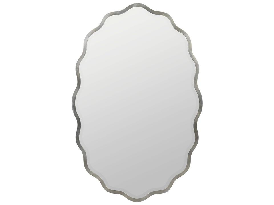Serafina Wall Mirror with Undulating Metal Frame in Silver