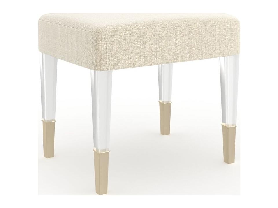 Looking Good Upholstered Bench with Acrylic Legs and Gold Ferrules