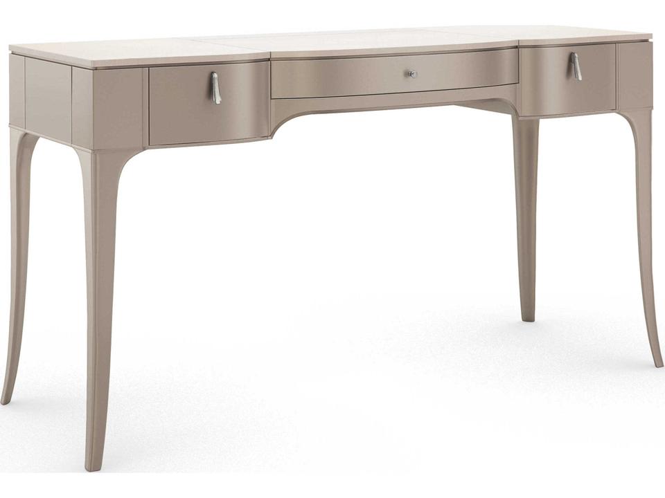 Classic Kiss N Makeup Vanity Table in Soft Silver Paint and Vanilla Cream