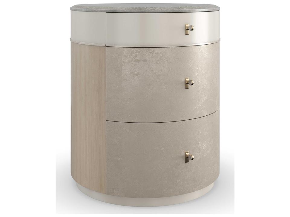 Hang Around Nightstand with Grey Armani Marble Top and Koto Veneers