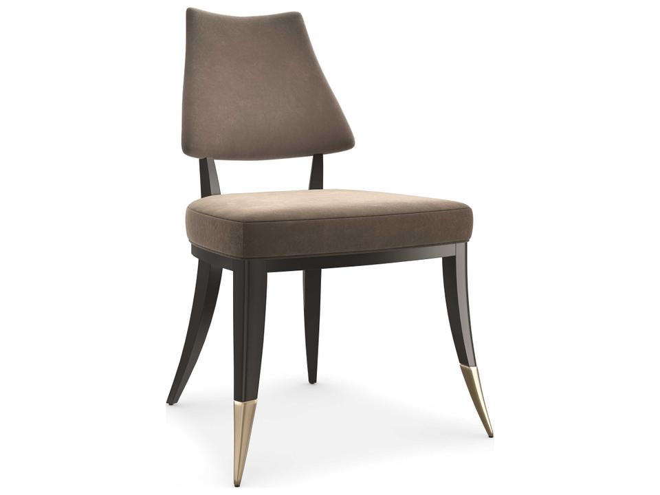 Classic Caress Fabric Poplar Wood Ebony Upholstered Side Dining Chair