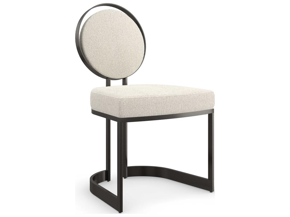 Classic La Lune Fabric Bronze Upholstered Side Dining Chair