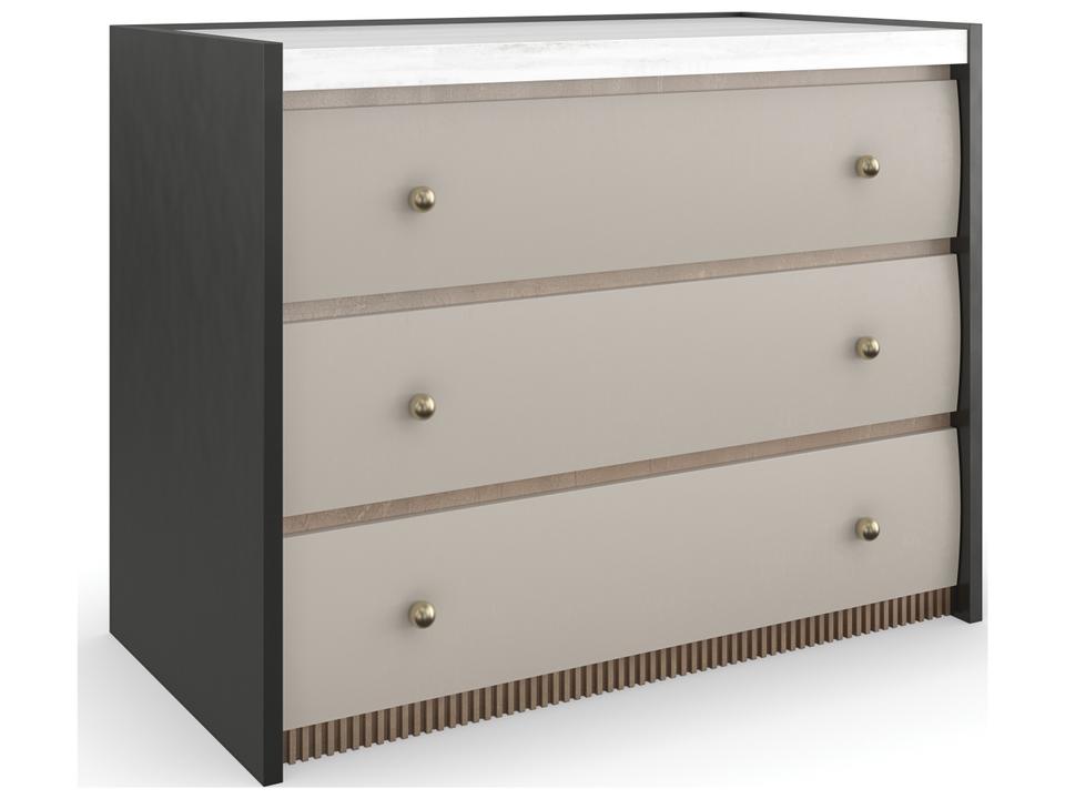 Avignon Bronze Nightstand with Stone Top and Gold Hardware