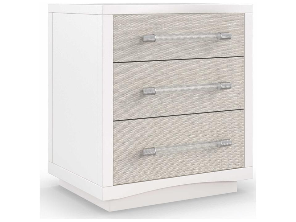 Classic Clarity 3-Drawers White Ash Wood Nightstand