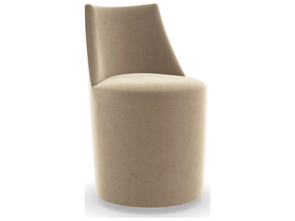 Classic Barrel Roll Performance Velvet Accent Chair in Taupe