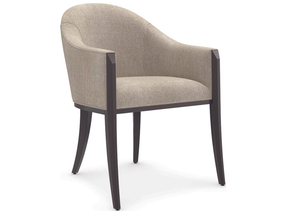 Classic Next Course Birch Wood Beige Upholstered Arm Dining Chair