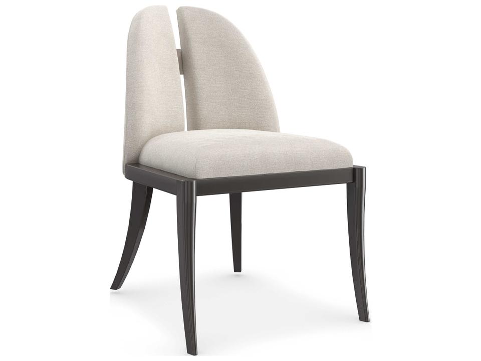 Cameo Upholstered Dining Side Chair in Dark Chocolate and Chrome