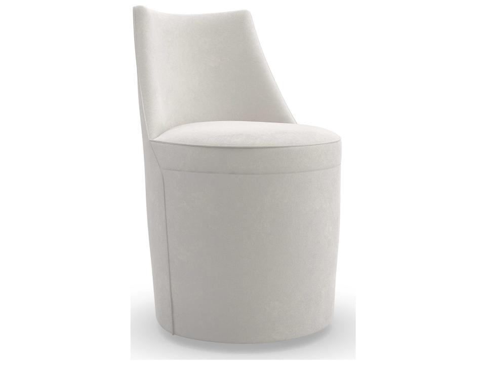 Classic Barrel Roll Upholstered Dining Side Chair with Casters