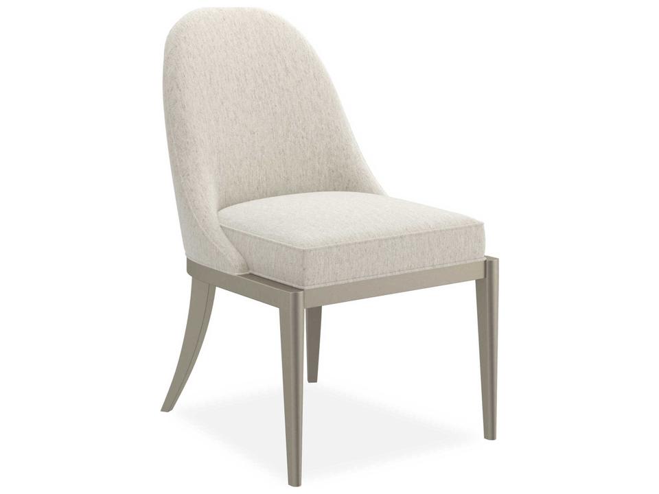 Natural Choice Upholstered Dining Side Chair in Soft Silver Paint
