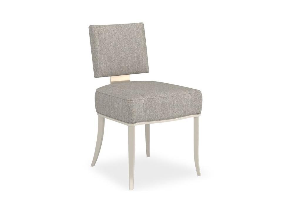 Reserved Seating Upholstered Dining Side Chair with Whisper of Gold Accent