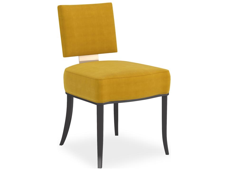 Classic Reserved Seating Upholstered Dining Side Chair with Metal Back Plate