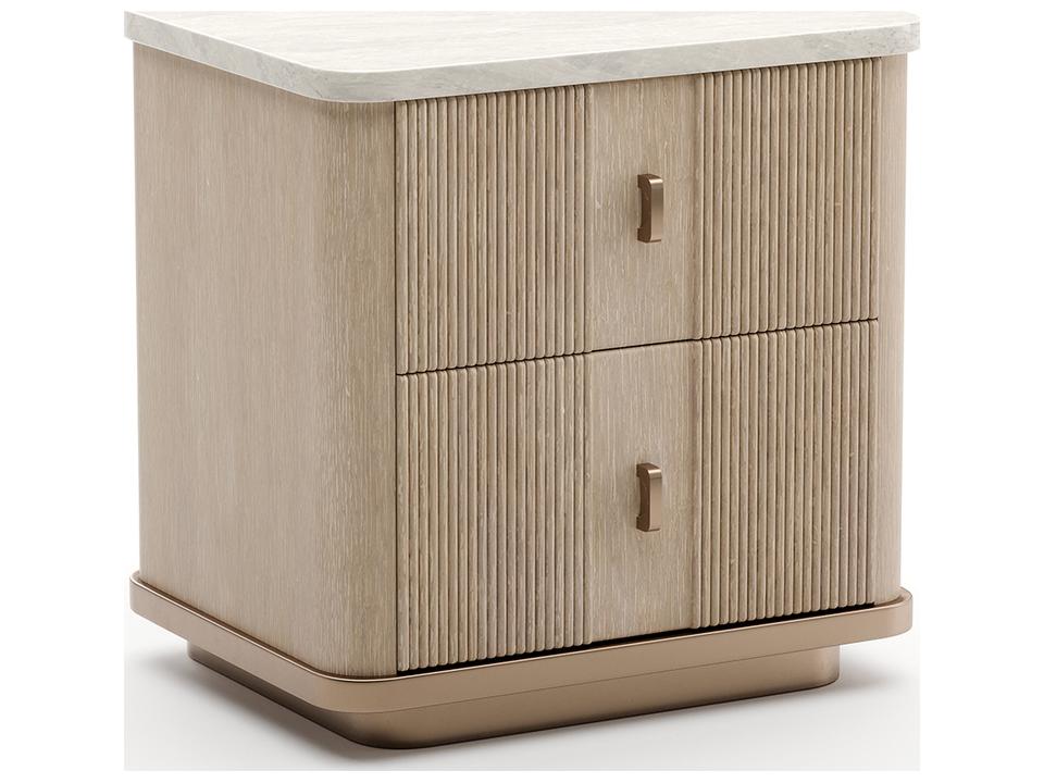 Rhythm Small Nightstand Light in Sun Drenched Oak with Travertine Top