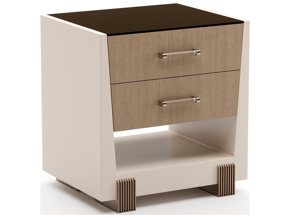Counter Balance Small Nightstand in Chocolate Koto and Brushed Gold