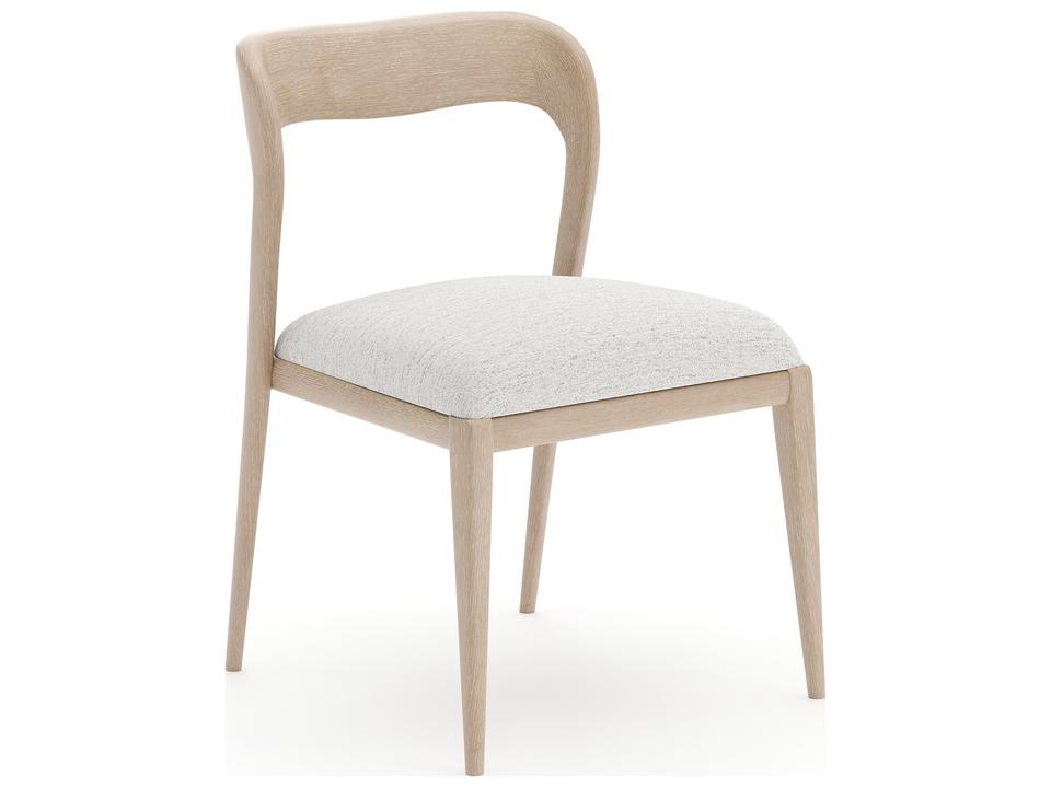 Rhythm Upholstered Dining Side Chair in Sun Drenched Oak with Ivory Shimmer Wool