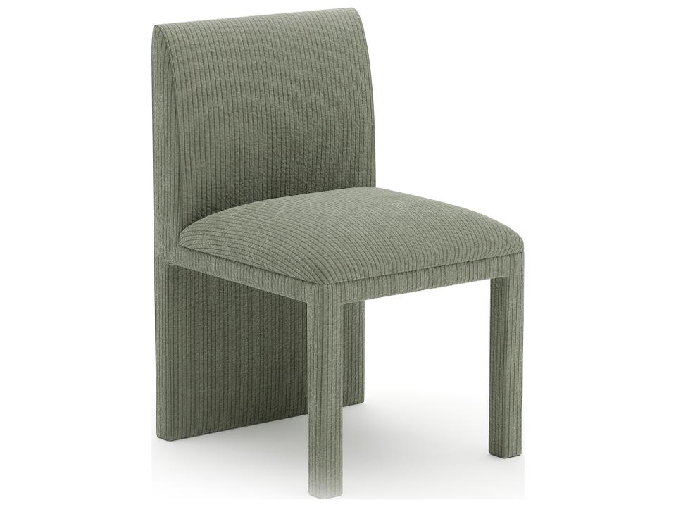 Classic Precipice Upholstered Dining Side Chair in Eucalyptus Corduroy Velvet