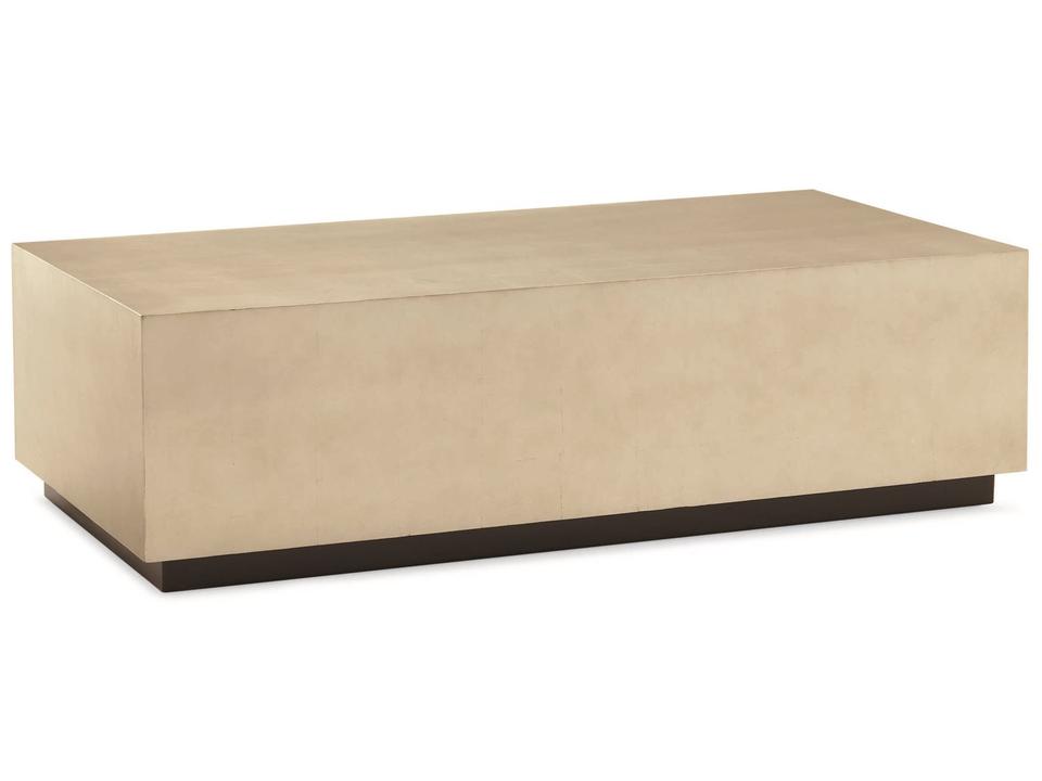 Cocktail Couture Rectangle Coffee Table in Taupe Silver Leaf and Almost Black