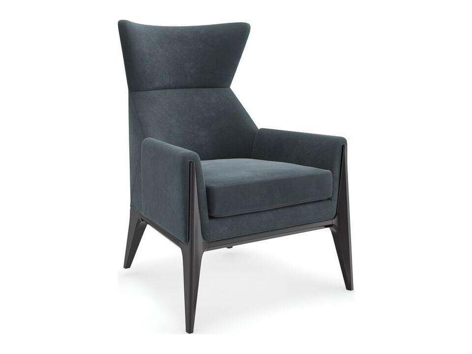Boundless Accent Chair in Satin Ebony Finish with Upholstered Seat