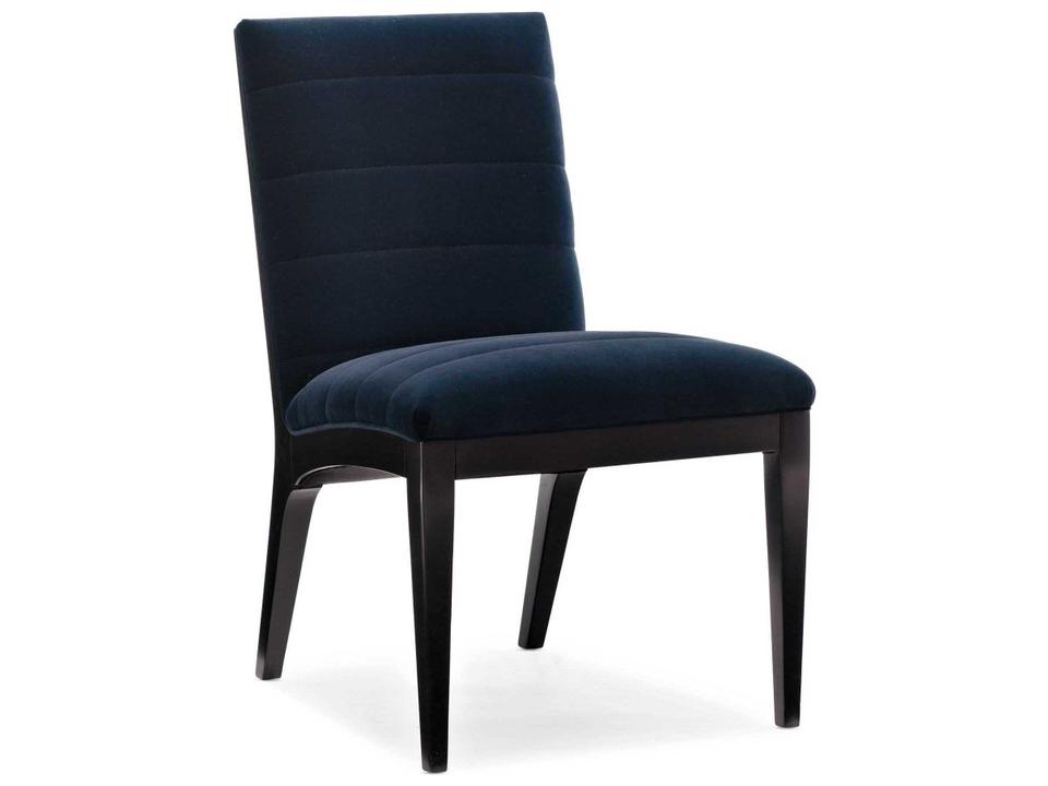 Modern Edge Hardwood Blue Upholstered Side Dining Chair