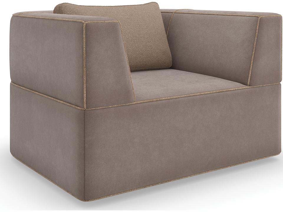 Marbella Accent Chair in Warm Gray Faux Nubuck