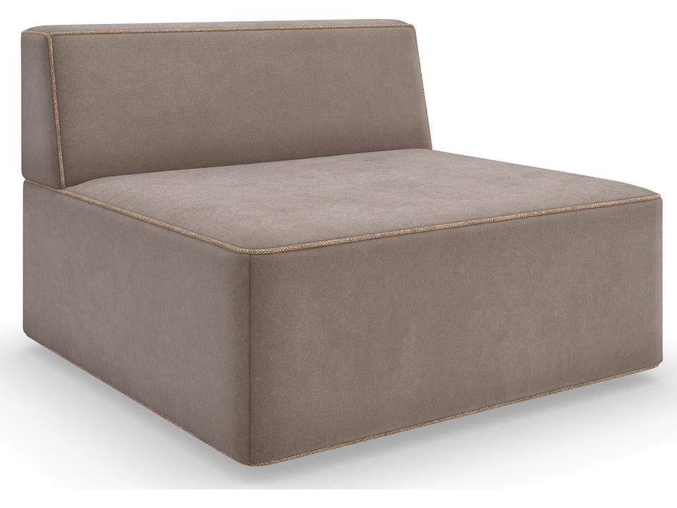 Marbella Armless Upholstered Accent Chair in Warm Gray Faux Nubuck