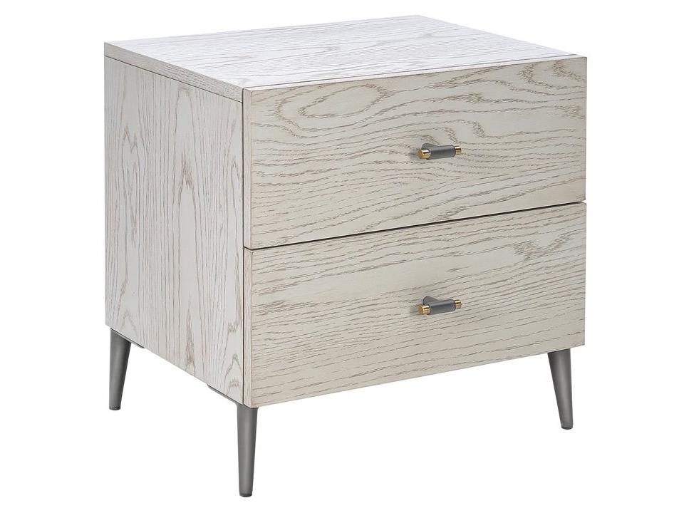 Atelier 2-Drawers White Oak Wood Nightstand