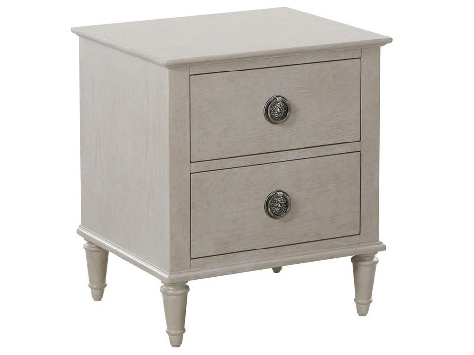 Atelier 2-Drawers Gray Rubberwood Nightstand