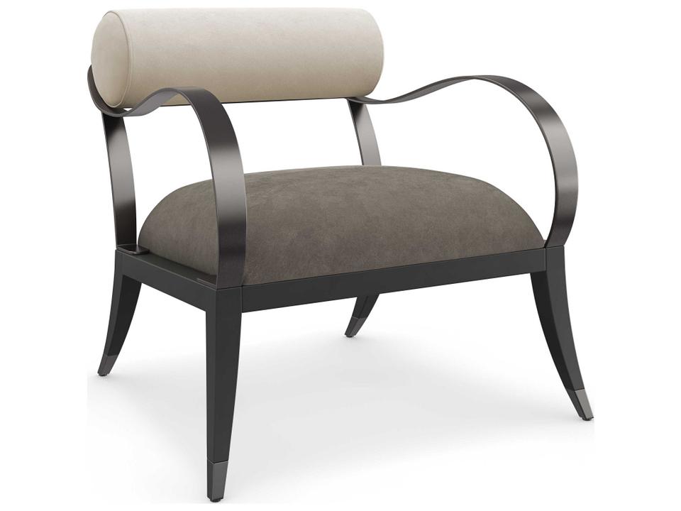Homage Upholstered Accent Chair in Brushed Deep Bronze and Fabric