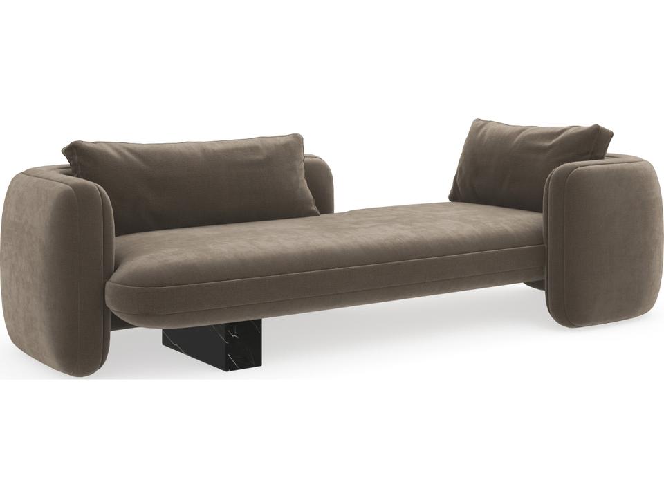 Overlap Vintage Velvet Chaise Lounge Dark Taupe