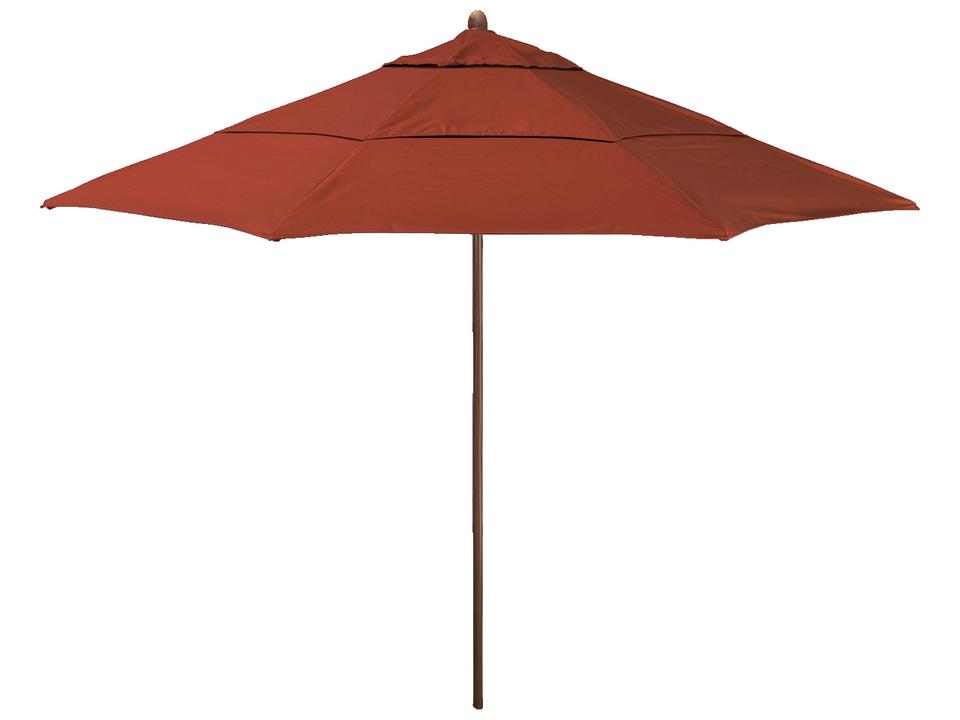 california umbrella 11'rd. wooden patio umbrella 11' Round Crank Lift, Collar Tilt, Aluminum Pole, Fiberglass Rib Umbrella, Bronze Finish, Hunter Green premium solution dyed acrylic Sunbrella fabric provides UV and water resistant shade beneath its 11 California Umbrella 11 ft. Madera