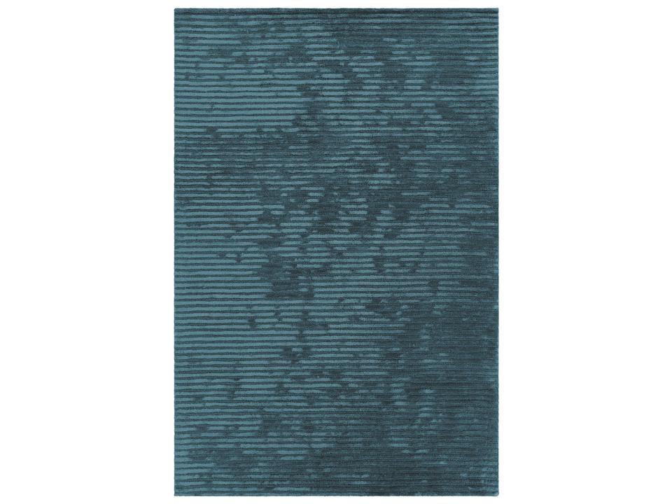 Angelo Hand-Tufted Wool and Viscose Striped Area Rug in Blue