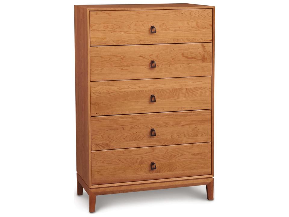 Mansfield 5-Drawer Dresser in Natural Cherry with Black Bronze Ring Pulls