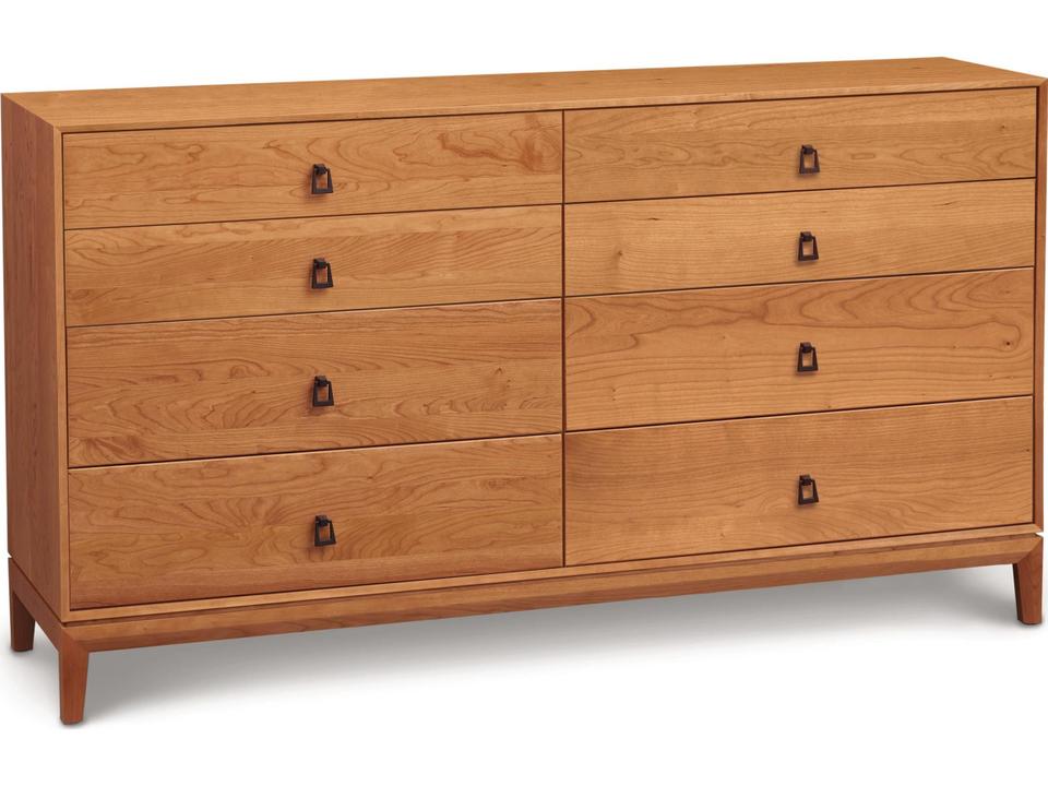 Mansfield 8-Drawer Solid Wood Double Dresser in Natural Walnut
