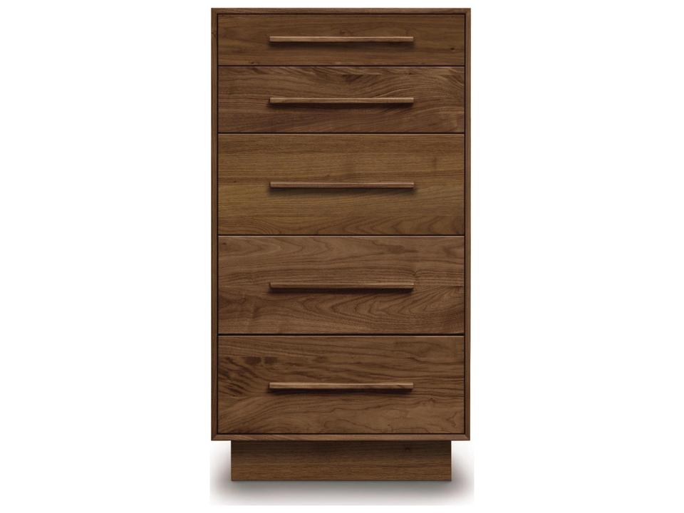 Moduluxe 5-Drawer Narrow Dresser in Natural Walnut