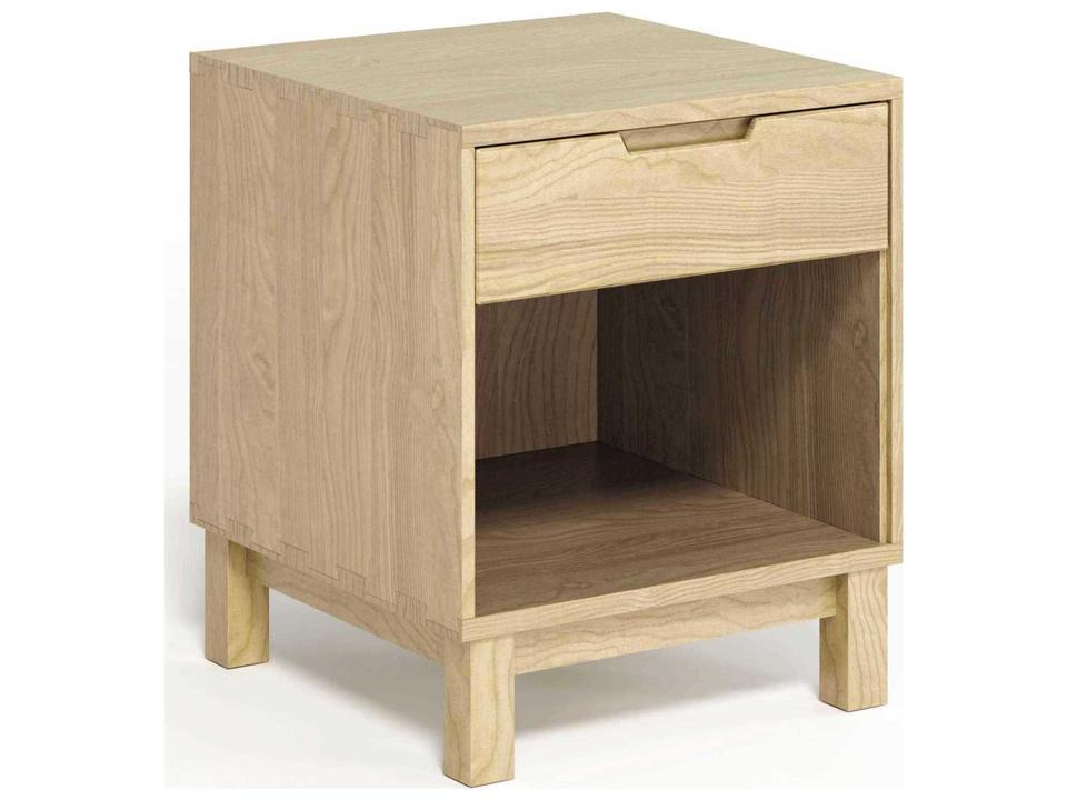 Oslo 1-Drawer Nightstand in Natural Oak with Finished Back
