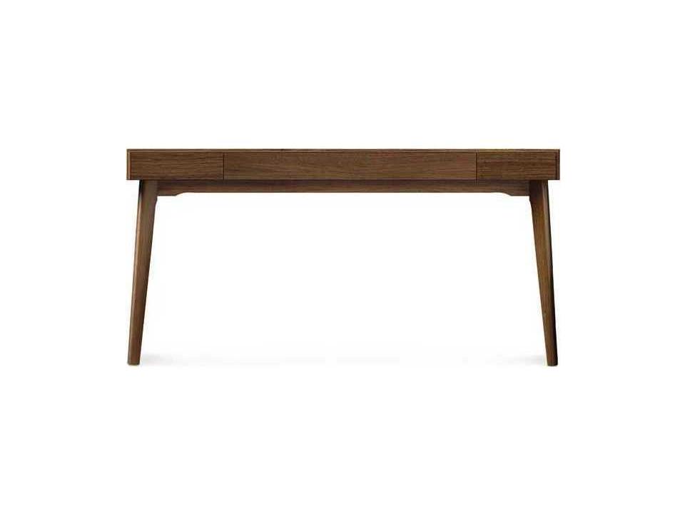 Catalina 60-Inch Walnut Desk with Solid Black Walnut and Drop-Front Keyboard Tray