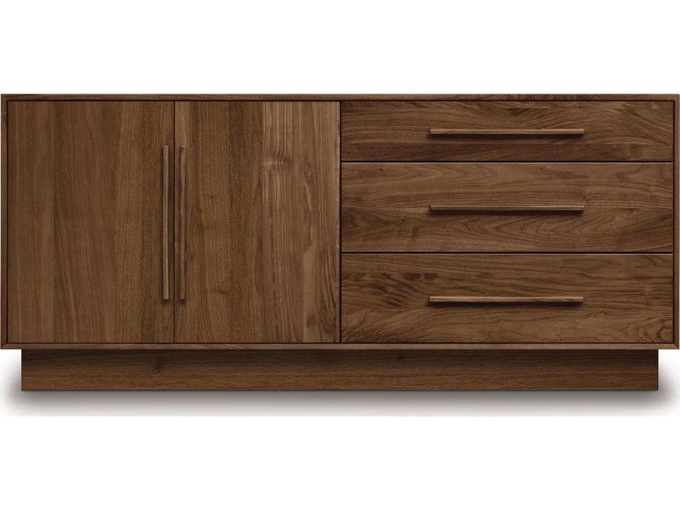 Moduluxe 4-Door Hardwood Dresser in Solid Walnut or Cherry with Soft-Close Hinges