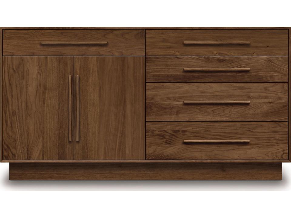 Moduluxe 5-Drawer 2-Door Dresser in Natural Walnut