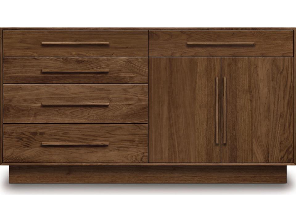 Moduluxe 5-Drawer Wide Dresser in Natural Walnut