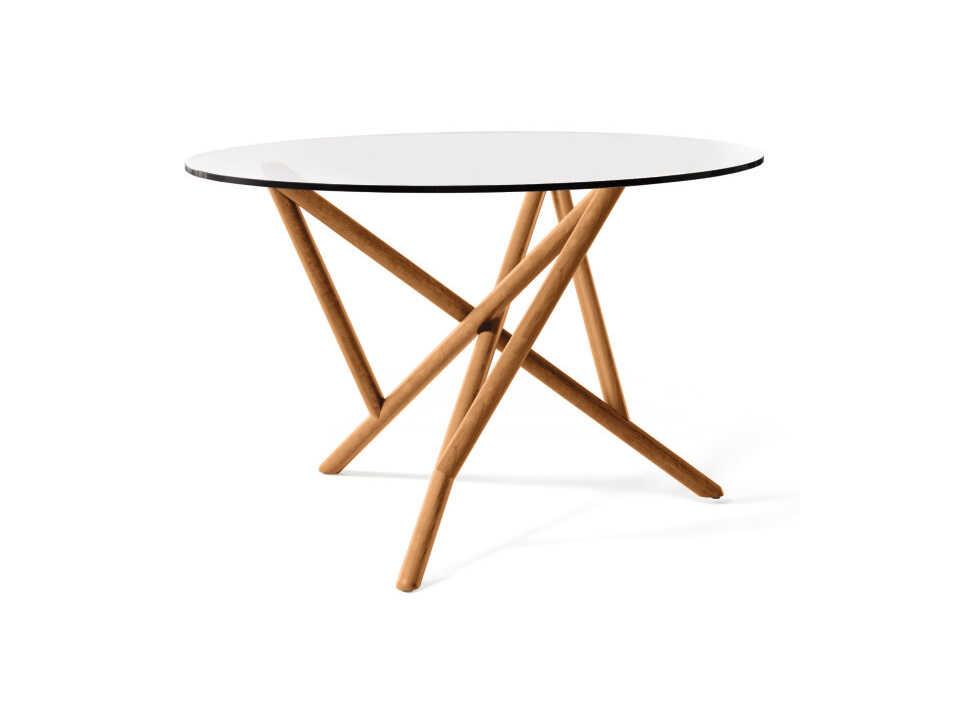 Baton Round Glass Dining Table