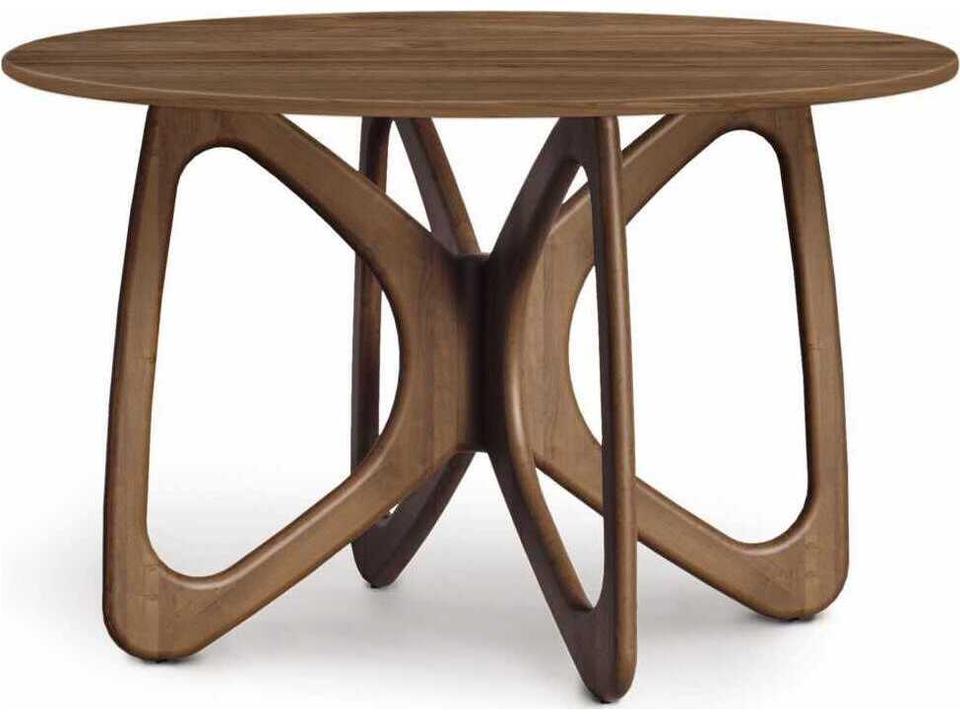 Butterfly 48-Inch Round Dining Table in Seared Oak